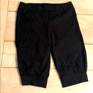 Black pinstripe capris.